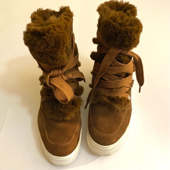 🍁Steve Madden Brown Fur-Lined Women's Sneakers - Picture 5 of 13